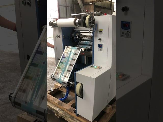 Narrow width roll to roll thermal film laminating machine for paper or film