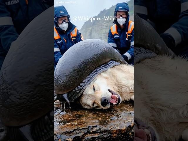 Wolf’s struggle with giant snail sparks urgent rescue #animalrescue  #wildliferescue