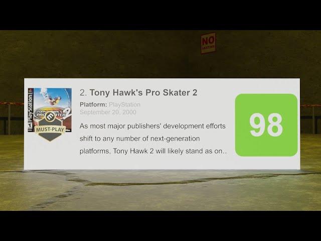 Tony Hawk's Pro Skater is The Best Game Ever Made Apparently