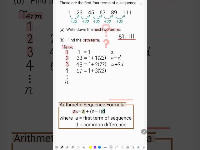 21sec-math #등차수열 # arithmetic sequence #formula #igcse #maths #paper1 #공차 #일반항 #엄마표