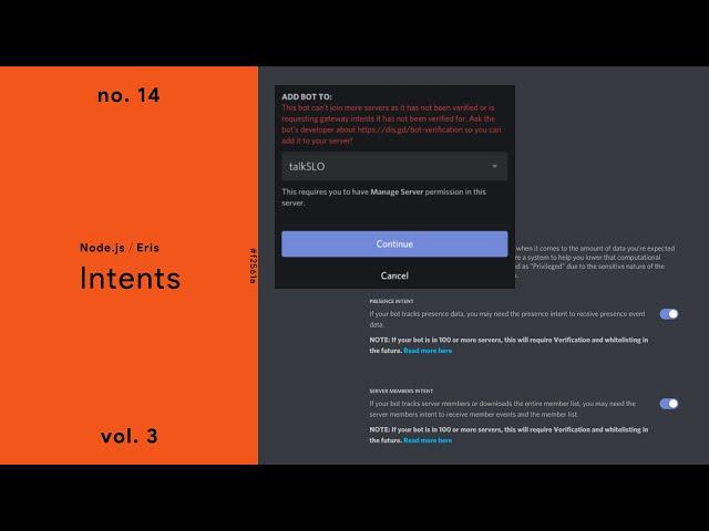 Intents — (Node.js / Discord.Eris) — No. 14