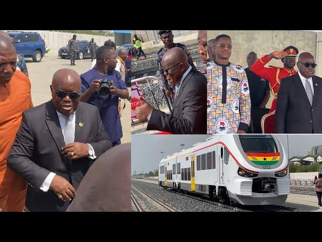 Watch how Akuffo Addo Arrived and Boast, And Commission 2 Brand New Trains @ Tema - Mpakadan