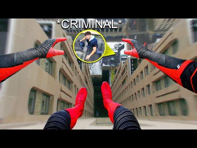 SPIDERMAN Fights Crime - Real Life Parkour POV