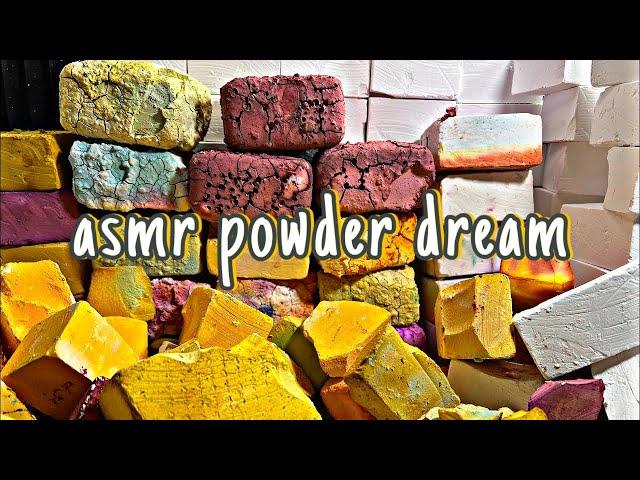 asmr powder dream | 100 dyed/pasted blocks | 100 blocks mass crush | one crush fast edit | crunchy