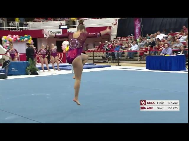 [HD 60fps] Olivia Trautman Floor 2019 Oklahoma @ Arkansas 9.950