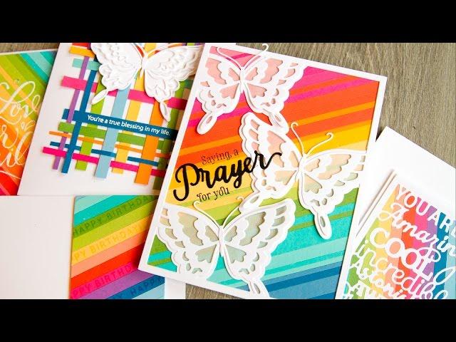 Rainbow Cards with Scraps