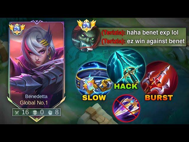 TERIZLA CAN’T ESCAPE FROM THIS EMBLEM AND NEW ITEM BUILD 2024!  BENEDETTA EXP LANE | MOBILE LEGENDS