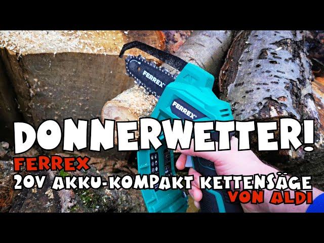 Ich bin beeindruckt: Akku Kompakt Kettensäge von Aldi - Ferrex