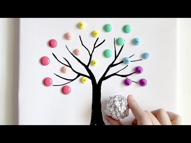 Acrylic painting / Colorful tree / 5 Minute Picture Healing Video 