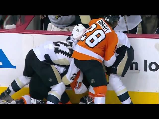 FULL Flyers vs Penguins Brawl ECQF Game 3(4/15/12)