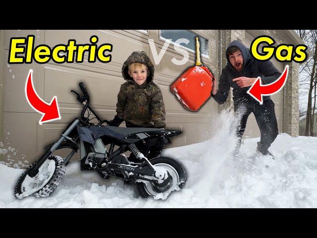 Can Electric Dirt Bikes Keep Up With The Gas Powered Pit Bikes *Surprising The Pit Bike Winner*