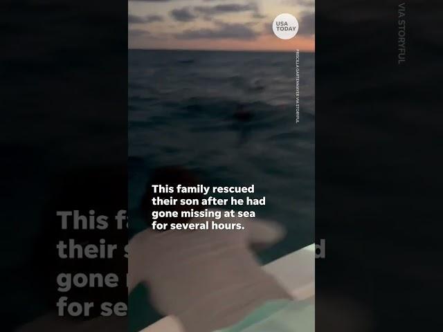 Heartwarming moment family finds young diver lost at sea in Florida | USA TODAY #Shorts