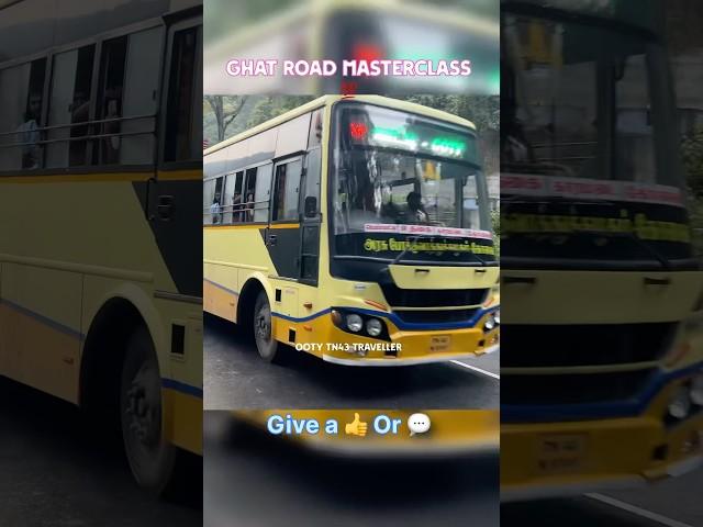 TNSTC Yellow Bus FULL U-TURN in Sharp Ghat Curve  #DrivingSkills #shorts