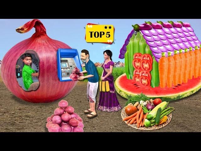 Garib Kisan Ka Vegetable House Vs Giant Onion ATM Top Collection Hindi Kahaniya Hindi Moral Stories