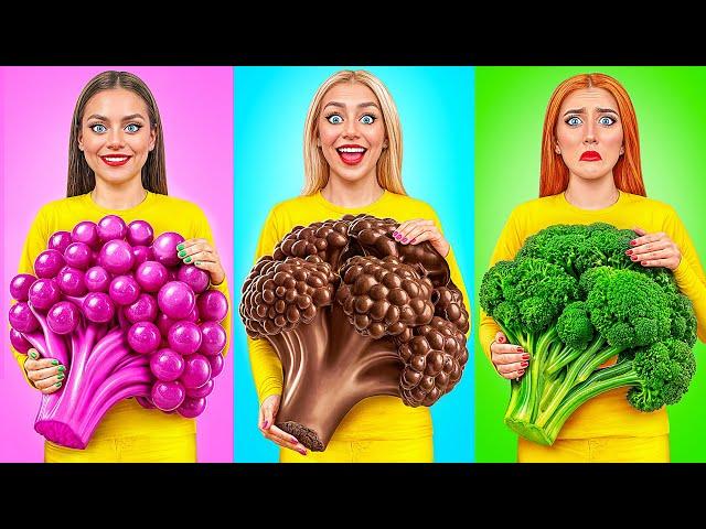 Gummy Food, Real Food vs Chocolate Food Challenge | Edible Battle by Multi DO Challenge