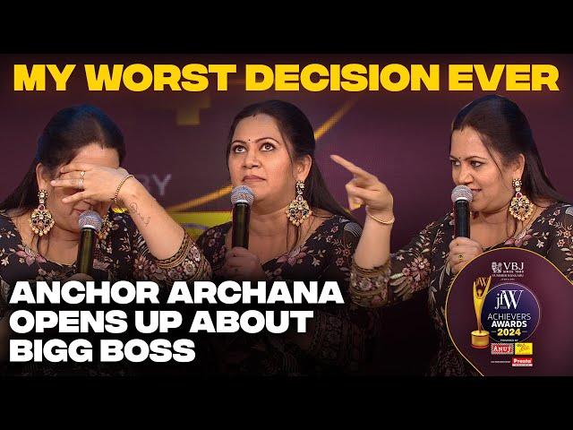 My Worst Decision Ever  | Anchor Archana Opens Up About #BiggBoss | JFW Achievers Awards 2024