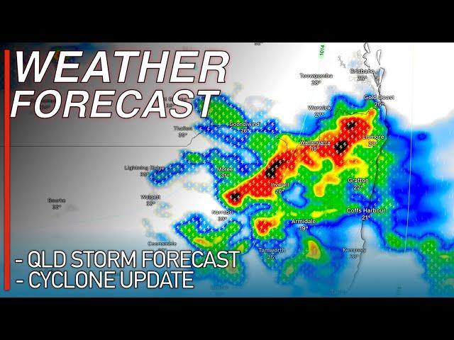 Strong Severe Thunderstorms and Heavy Rain Forecast Over Queensland and New South Wales from Tonight