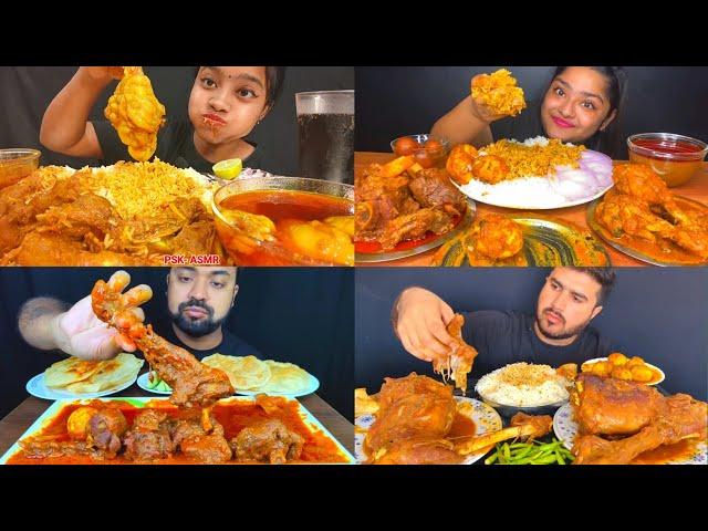 ASMR; EATING SPICY*MUTTON CURRY,CHICKEN/EGG CURRY,MUTTON FAT CURRY,RICE EATING CHALLENGE MUKBANG 2X