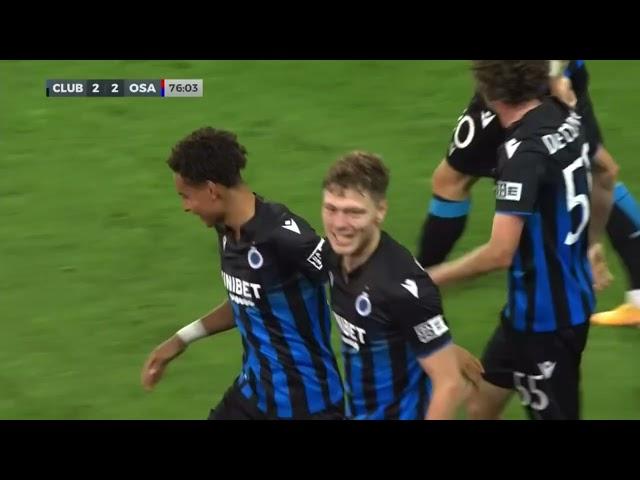 Andreas Skov Olsen Goal Club Brugge 2-2 Osasuna Uefa Conference League