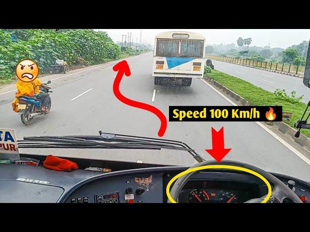 A Crazy Inexperience Bus Driver Hard Braking Suddenly In High Speed Which Leads Accident Situation.