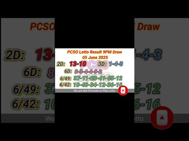 Lotto Result Today 9pm live draw June 5, 2025 Swertres Ez2 PCSO live result