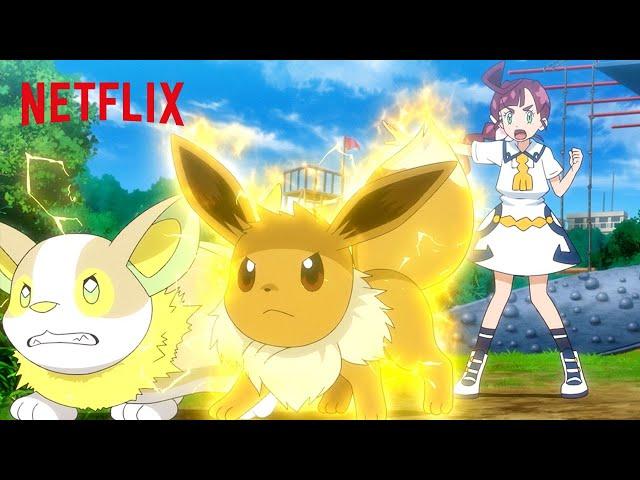 Team Rocket Battles Chloe’s Copycat Eevee ️️ Pokémon Master Journeys | Netflix After School