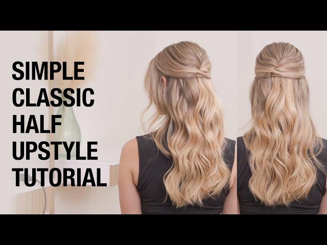 Simple Classic Half Upstyle Tutorial | Bridal Styling Partial Updo Glam Waves | Kenra Professional