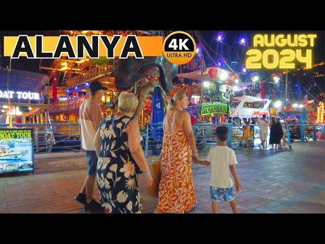 ALANYA TURKEY WALKING TOUR 2024 AUGUST / ALANYA MARINA ANTALYA TURKEY HOLIDAY TURKEY TRAVEL 4K VIDEO