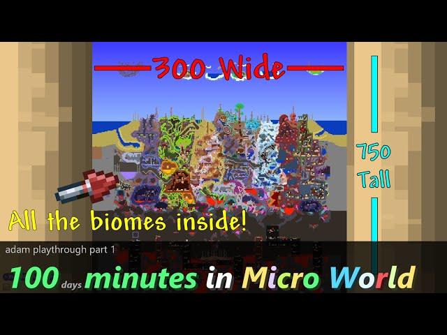 Terraria Playthrough in Tiniest, Miniaturized World ─ I survived 100 minutes in Micro World, Part 1!