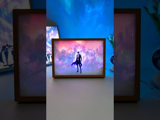 Monarch of Shadows #SoloLeveling #LightPainting #lightbox #wallart #ledframe #gift