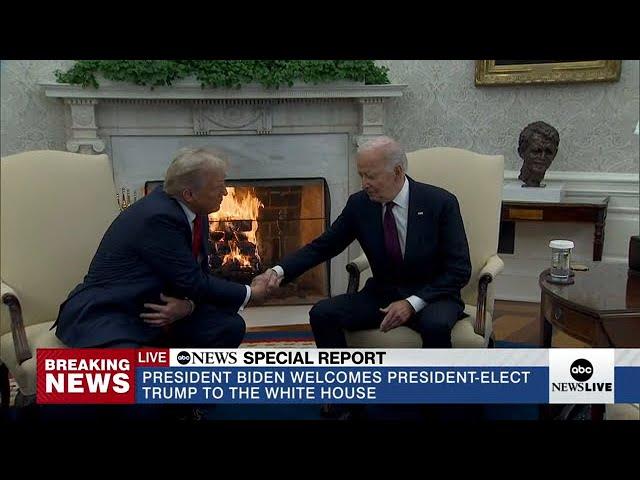 Trump, Biden shake hands, call for smooth transition in Oval Office meeting