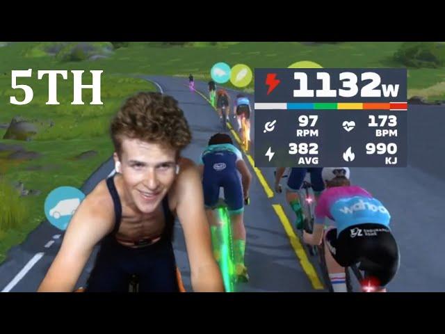 (A+) Zwift Racing League - A super difficult uphill finish!! #zwift #cycling #fitness #racing #train