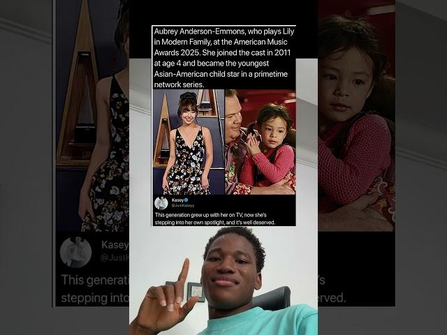 Aubrey Anderson Emmons who plays Lily in #modernfamily at a#americanmusicawards 2025. She joined