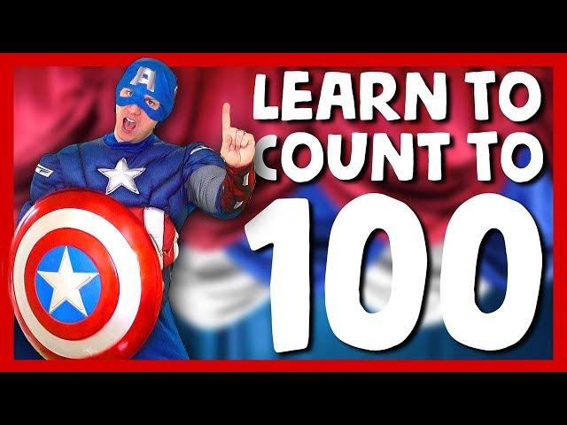 1⃣0⃣0⃣  Learn To Count To 100 With Captain America  Superhero Sing Along Songs