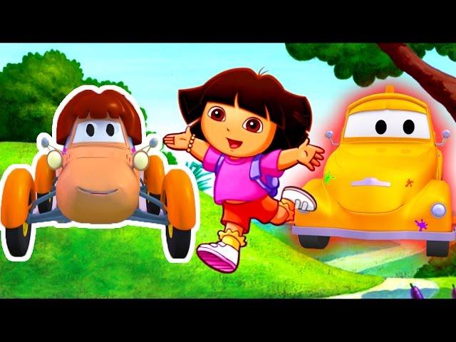 Tom The Tow Truck's Paint Shop: Katie is Dora the Explorer | Truck and car cartoons for kids