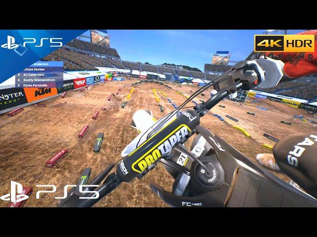 (PS5) Supercross 5 In FIRST PERSON | Ultra High Realistic Graphics [4K HDR 60fps]