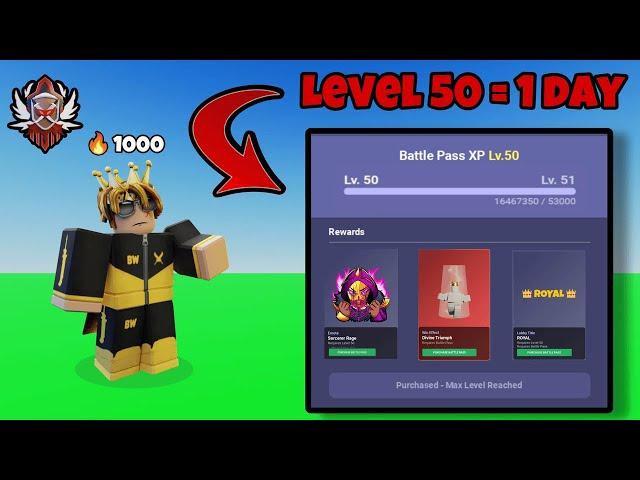 FINISHING The Season 11 Battlepass In Just ONE Day On Roblox Bedwars [FASTEST METHOD]