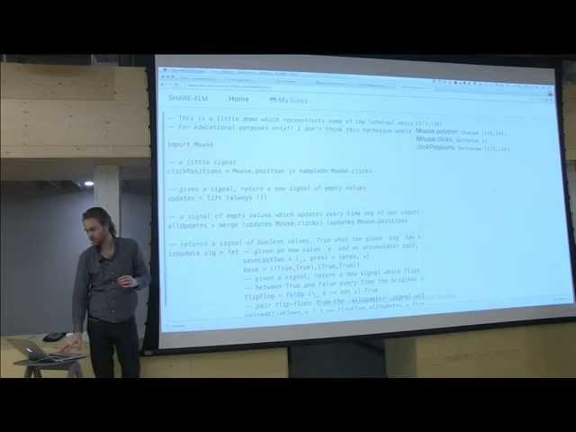 PWLTO#2 – James MacAulay on Elm: Concurrent FRP for Functional GUIs