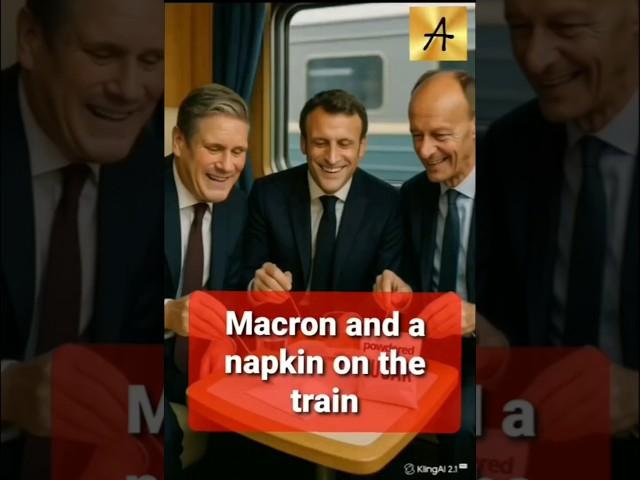 МАКРОН МЕРЦ САЛФЕТКА В ПОЕЗДЕ MACRON ON TRAIN #ai#aigenerated#поезд#putin#trump#aishorts#путина#merz