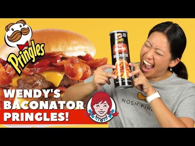 American Fast Food Chips Wendy's Baconator Flavor Pringles Snack Review  NoshFinder 