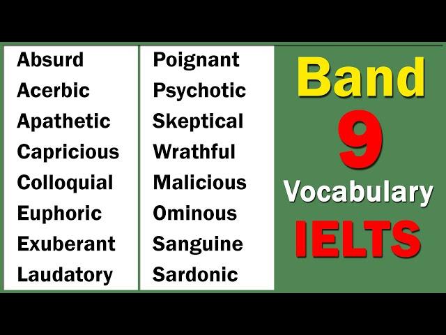 100 ADVANCED WORDS you need to know for IELTS | BAND 9 VOCABULARY FOR IELTS