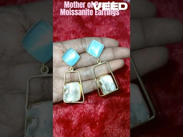 Mother Of Pearl & Moissanite Earrings #earrings #shorts #viral #trending #onlineshopping #shortsfeed