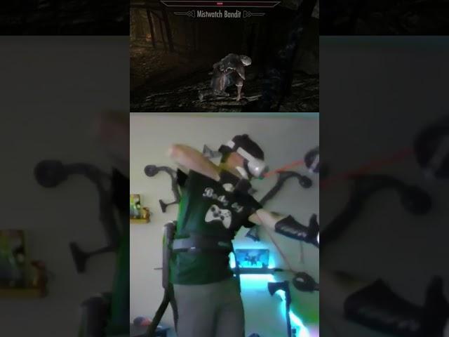 “Rocky” the Bandit “Faces Off” With Me | [52.6#]  #skyrim #shorts #skyrimvr #accubow #headshot