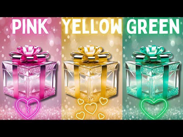 Choose your gift  3 gift box challenge||2 good vs 1 bad||Pink, yellow vs green #giftbox