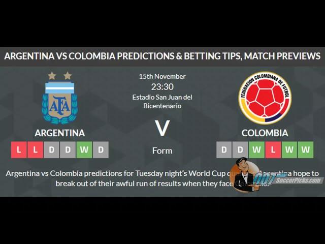 Argentina vs Colombia PREDICTION (by 007Soccerpicks.com)