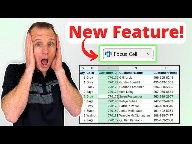 NEW Excel Update: Focus Cell