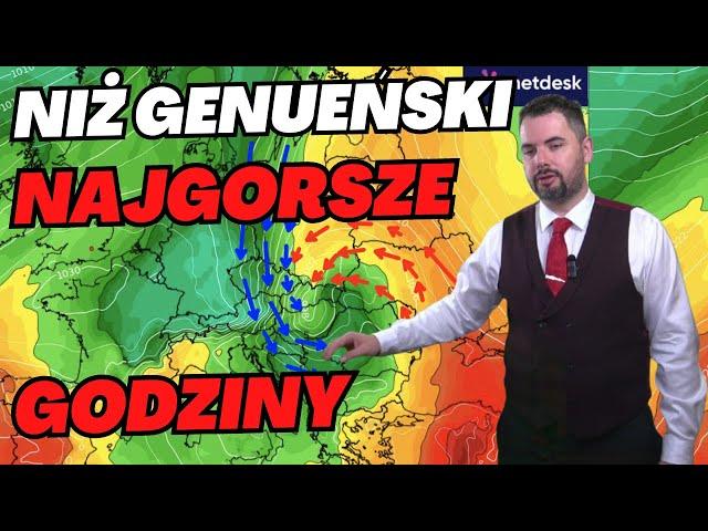 NAWALNE OPADY DESZCZU. BURZE. SILNY WIATR. NIŻ GENUEŃSKI Vb BORYS zablokowany przez wyże.