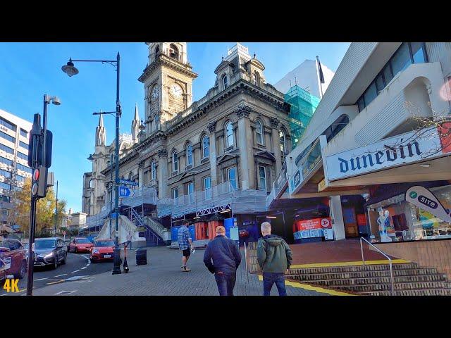 Dunedin New Zealand Walking Tour 4K | City Centre | Winter 2023 | Otago South Island New Zealand