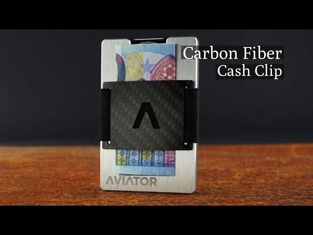 Aviator Wallet | The Metal Slim Wallet with Carbon Fiber Cash Clip | Brushed Edition