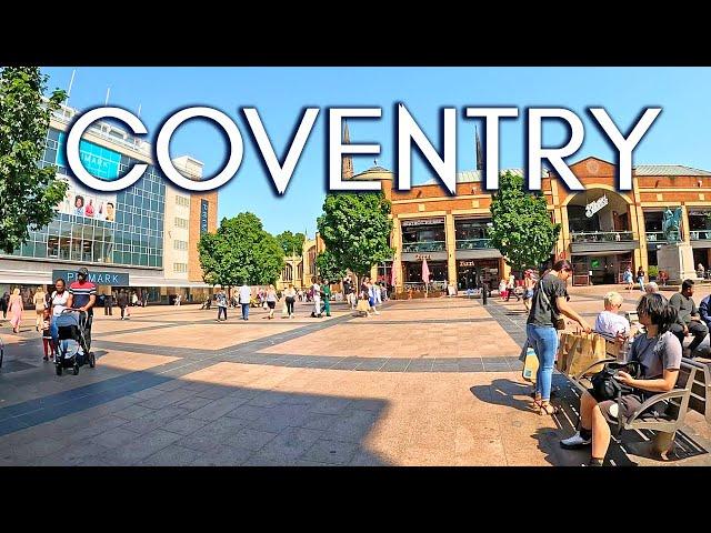 COVENTRY, ENGLAND UK - City Centre Walking Tour (Full video, 4K)